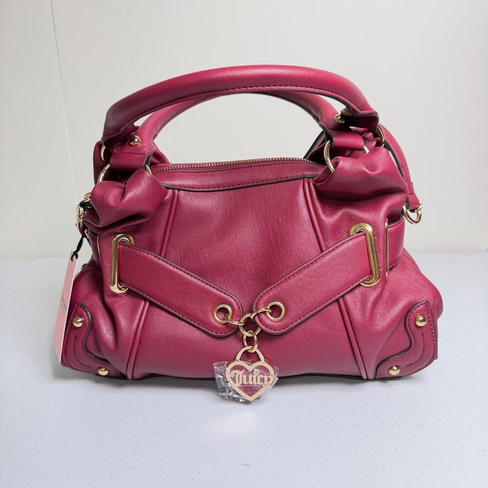 Juicy Couture Pink Satchel Handbag Zip Top Handle Detachable Strap